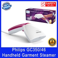 Philips GC350/46 Handheld Garment Steamer. 70 ml Tank Capacity. Vertical Steaming. Safety Glove Inlcuded. Safety Mark Approved. 2 Year Warranty.