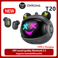 ONIKUMA T20 TWS Gaming Earbuds หูฟังไร้สายรองรับ Bluetooth 5.3 ใช้งานได้กับระบบ Android / iOS ฯลฯ