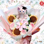 （6月15至18優惠原價$699）正版迪士尼帶雷射貼紙🔥50cm大花束 LinaBell畢業花束 玲娜貝兒畢業公仔花束  “請pm查詢價錢 ”🉐carousell 2025 得獎優質商戶💯👍👍👍