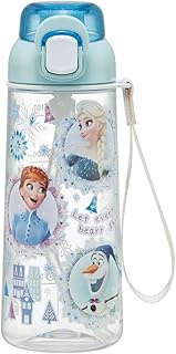 Skater PSHPO6 Push-Type Straw Clear Water Bottle, 21.8 fl oz (630 ml), For Kids, Includes Strap, Dis