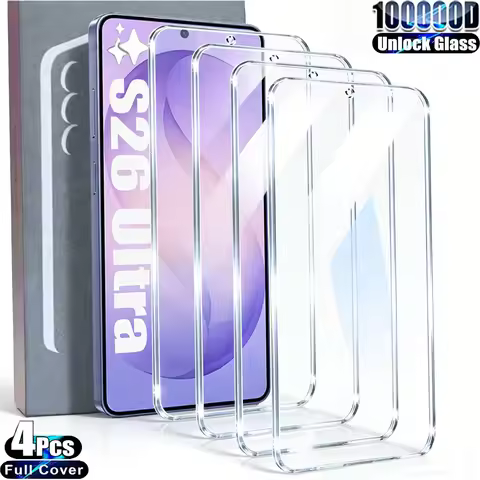 1-4Pcs Full Cover Tempered Glass For Samsung S26 Ultra A56 5G A55 A17 A07 A16 A26 A36 A06 A54 S25 FE