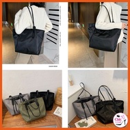 🅲🅷🅸🅲&amp;🅲🅾🅾🅻 กระเป๋าผ้าร่ม แบบสะพายข้าง 3 สี(ดำ,เทา,เขียว) แฟชั่นกระเป๋าสไตล์เกาหลี (06)