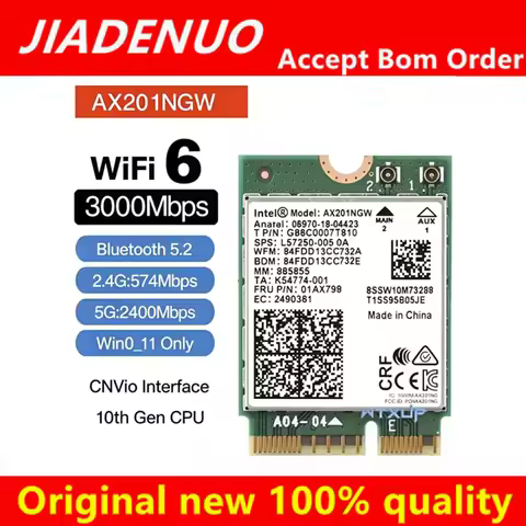 (1pcs）100% Original New Intel AX211 9560HUN AX201 AX210 9462 9560AC WIFI6E Gigabit Wireless Network 