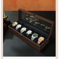 WALNUT CURIO CABINET ✨ 10-Slot Watch Box + Jewelry Tray | 3-in-1 Display Case for Sunglasses