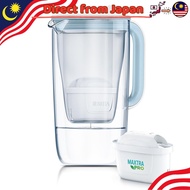【Direct from Japan】 Brita Water Filter, Pitcher Type, PFOS/PFOA Removal Tested, Glass Jug, Light Bl