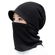Women Winter Cap Neck Gaiter Warmer  Multifunctional Cloth Mask (Black)