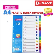 Kidario PP Plastic 11 Hole Index Divider Months Jan-Dec /12's (1 Pack)