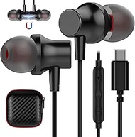 USB C Headphone,COOYA Type C Wired Earbuds Magnetic Bass Noise Canceling In-Ear Earphones+Mic for iP