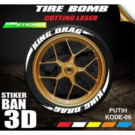 Tire Sticker / Tire Font / Tire Bomb / 3D Tire sticker (KING DRAG) IP STICKER IP.CODE-06