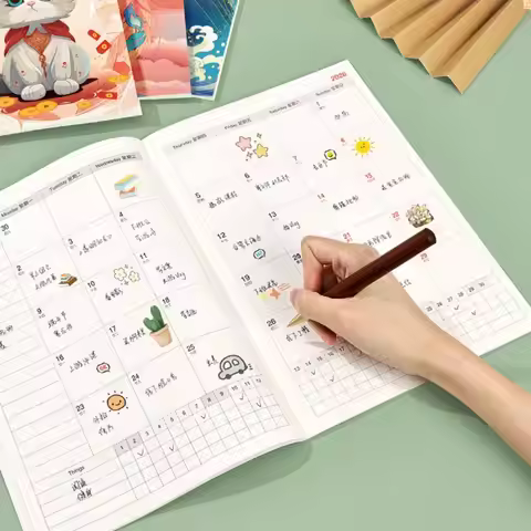 A4 2026 Schedules Notebook Work Efficiency Learning Plan Agenda Planner 24 Sheets Life Check-in 2026
