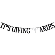 It's Giving Aries Banner, Big Aries Energy, Aries Season, 12 Zodiac Birthday Party Decorations Suppl
