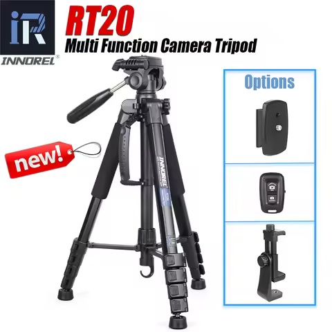 INNOREL RT20 5-Section Aluminum Alloy Tripod Lightweight Travel Professional Stand for DSLR Cellphon