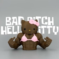 Muscular Tanned Bad Kitty | Trendy Decor for Desk & Car