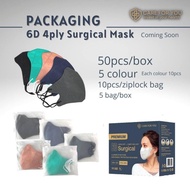 【Ready stock】✖☒[ READY STOCK] BRAND CARE FOR YOU❤❤ 4PLY 6D SURGICAL FACE MASK 50PCS/BOX FIVE COLOUR MIX / WHITE  PER IND