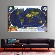 POSSBAY World Map- Map Poster Wall Hanging Tapestry Background Cloth Backdrop Prints Wall Decor