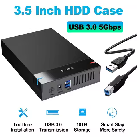 3.5 Inch SSD HDD Case External Hard Drive Enclosure SATA SSD HDD UASP USB 3.0 to SATA III 10TB Hard 