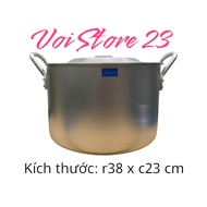 Green Stamp Aluminum Pot No. 38 (mouth width 38cm) Dimensions: r38xc23cm