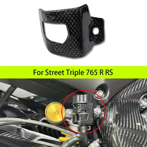 Motorcycle Carbon Fiber Rear Brake pump Fluid Reservoir Protective Cover Sleeve case For Triumph Str