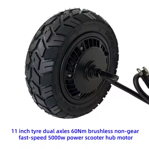 11 inch tyre 5000w fast-speed double axles BLDC brushless no-gear 60Nm scooter hub wheel motor with 