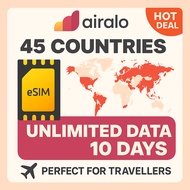 🇸🇬SG SELLER🇸🇬 Airalo UNLIMITED DATA - 10 days eSIM | Instant Activation, No Speed Reduction | Airalo