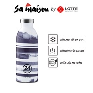 24Bottles Clima 500ml vacuum thermos, stainless steel, striped pattern