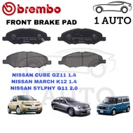 GENUINE BREMBO FRONT BRAKE PAD NISSAN SYLPHY G11 2.0 MARCH K12 1.4 CUBE GZ11 1.4