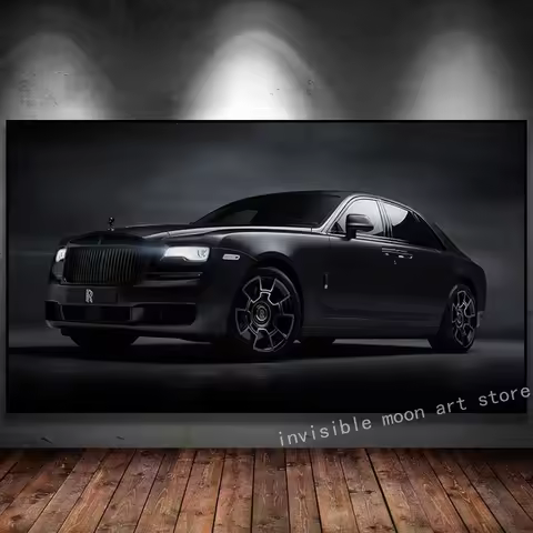Cool Rolls Royce Ghost Wraith Black Badge Car Poster Art Canvas Painting Wall Print Picture Living R