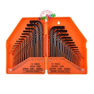30Pcs Hex for Allen Key Wrench Set 0.028"- 3/8" Inch & 0.7mm-10mm Chromium-vanadium Steel Spanner Lo
