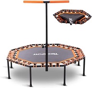 Home Office Foldable Fitness Trampoline with Stable Handle Bar User Weight Up to 250KG for Maximum Safety Indoor Sports Trampoline for Home Use Jumping Fitness