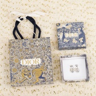 Real Shot❤ Compass Rose Real Gold Real Diamond Sterling Silver Earrings MTP4 bcf