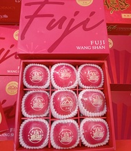 Hampers Apel Fuji Wangshan Gift Imlek Box Isi 9 Pcs Parsel Buah CNY Free Kartu Ucapan Parcel Buah