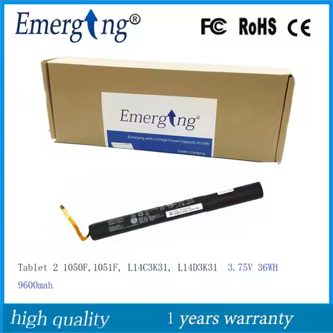 L14C3K31 L14D3K31 Tablet Battery for Lenovo YogaTablet 2 1050F 1051F 3.75V 9600mAh