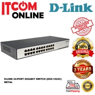 D-LINK 24-PORT GIGABIT RACKMOUNT NETWORK SWITCH (DGS-1024C) METAL