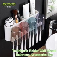 LODER ECOCO Toothbrush Holder Wall Mount Bathroom Accessories Set for Couple and Family Toothbrush M