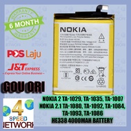 Nokia 2 TA-1029 -1035 -1007 -1080 HE338 NOKIA 2.1 4000mAh HE341 Battery Nokia2 Bateri TA1029 TA1035 