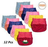 BAYIe -  12 Pcs (1 lusin) Popok / Celana Bayi Kain Cuci Ulang / Diapers / Celana Lampin / Clodi Mura