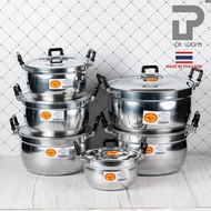 PT ware หม้อหุงข้าว หม้อแกง หม้อชุด หม้ออลูมิเนียม ตราหัวม้า STV ขนาด 16-26 cm ชุด6ใบ ผลิตในประเทศไท