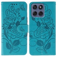 Ready to ship Rose Butterfly Embossed Leather Phone Case For Motorola Edge 60 Fusion 5G/Motorola Mot