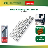MAKITA D-41040 5Pcs Masonry Drill Bit Set / drill bit makita/drill bit dinding / drill bit batu bata mata tebuk dinding