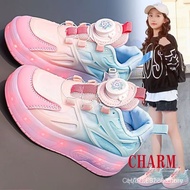 【Original Quality】heelys shoes, girls' shoes, girls' roller skates, flashing skating swivel bucklehe