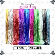 Tirai Foil Premium 1X2Meter Ulang Tahun Foil Curtain Tirai Party Besar Tirai Pesta Bersinar Kilat De