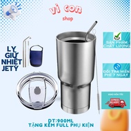 Ly giữ nhiệt Thái Lan 900ml Tặng Bộ ống hút bình nhiệt cách nhiệt inox cao cấp-Cốc Giữ Nhiệt Thái La