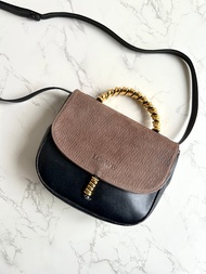 絕版中古包 Loewe拼色蛇骨凱莉包 側背包 斜背包 皮革包 單肩包