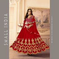 {**ส่งฟรี**} SMALL INDIA 🌷 Wedding Wear Anarkali Gown With Dupatta 🌷 Anarkali Suit Set