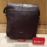 Kickers Leather Sling Bag Brown. Can fit Ipad.
