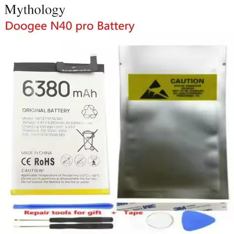 For DOOGEE N40 Pro Battery 6380mAh Batteries 6.52'' Mobile Phone Accessories
