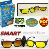 2pcs set SmartHD Sunglasses black Day view Yellow Night view raining view cover spectacular attachab