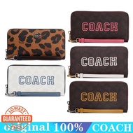 FY7 Coach women's logo leather clutch bag long wallet coin purse 856