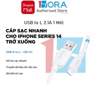 1HORA USB To L Fast Charging Cable 1m Long