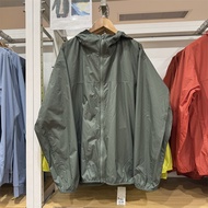 UNIQLO ชุดป้องกันแสงแดด Upf50ผู้ชายผู้หญิงของแท้จากญี่ปุ่นเสื้อโค้ตมีฮูดป้องกันรังสียูวีแบบพกพา2024 